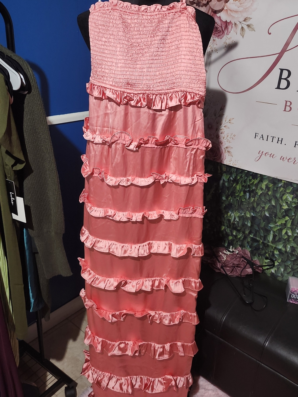 Lulu's Pink Ruffle Tiered Maxi Skirt